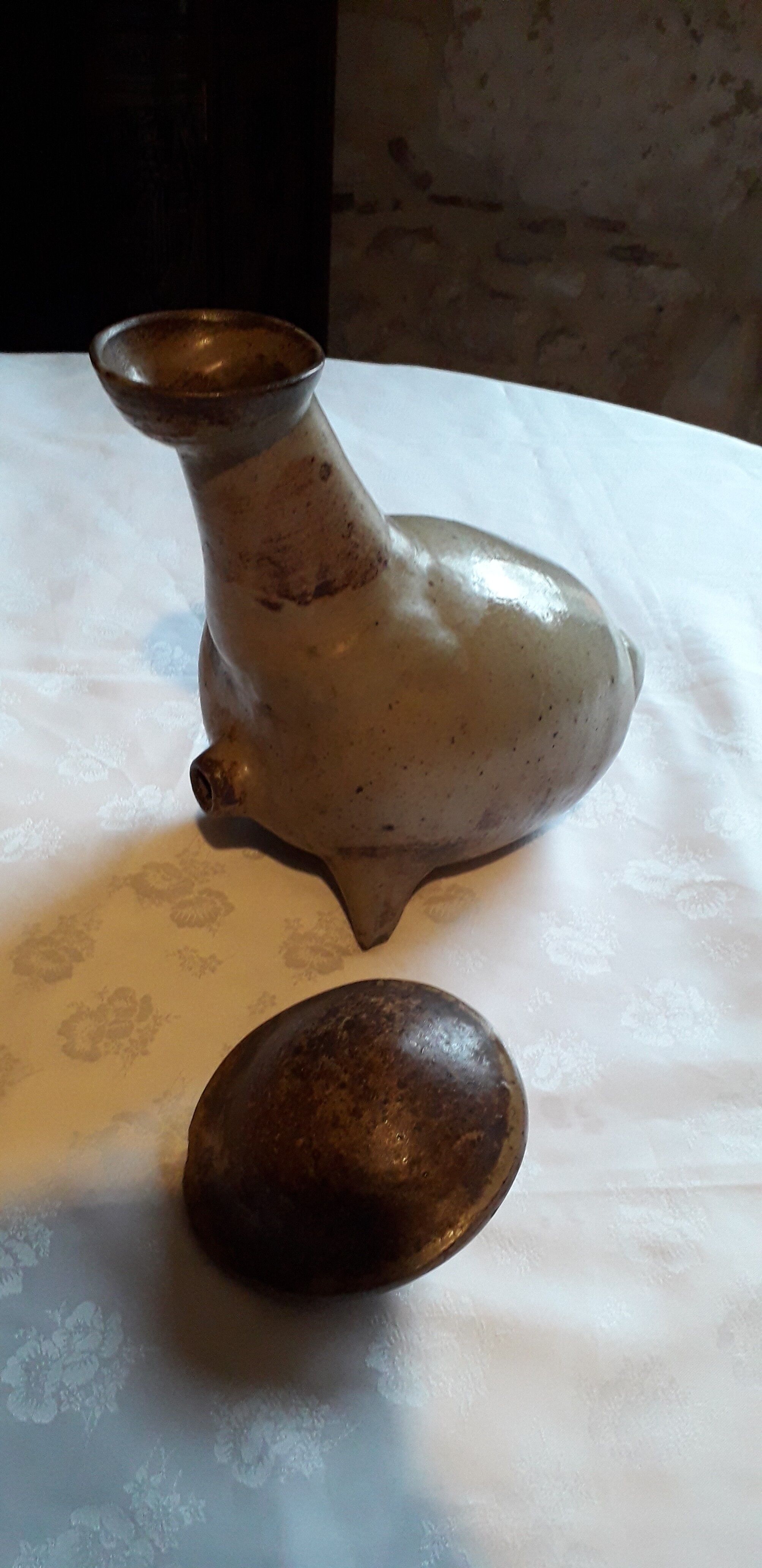 Zoomorphic ceramic (goose-shaped) vinegar maker stylized