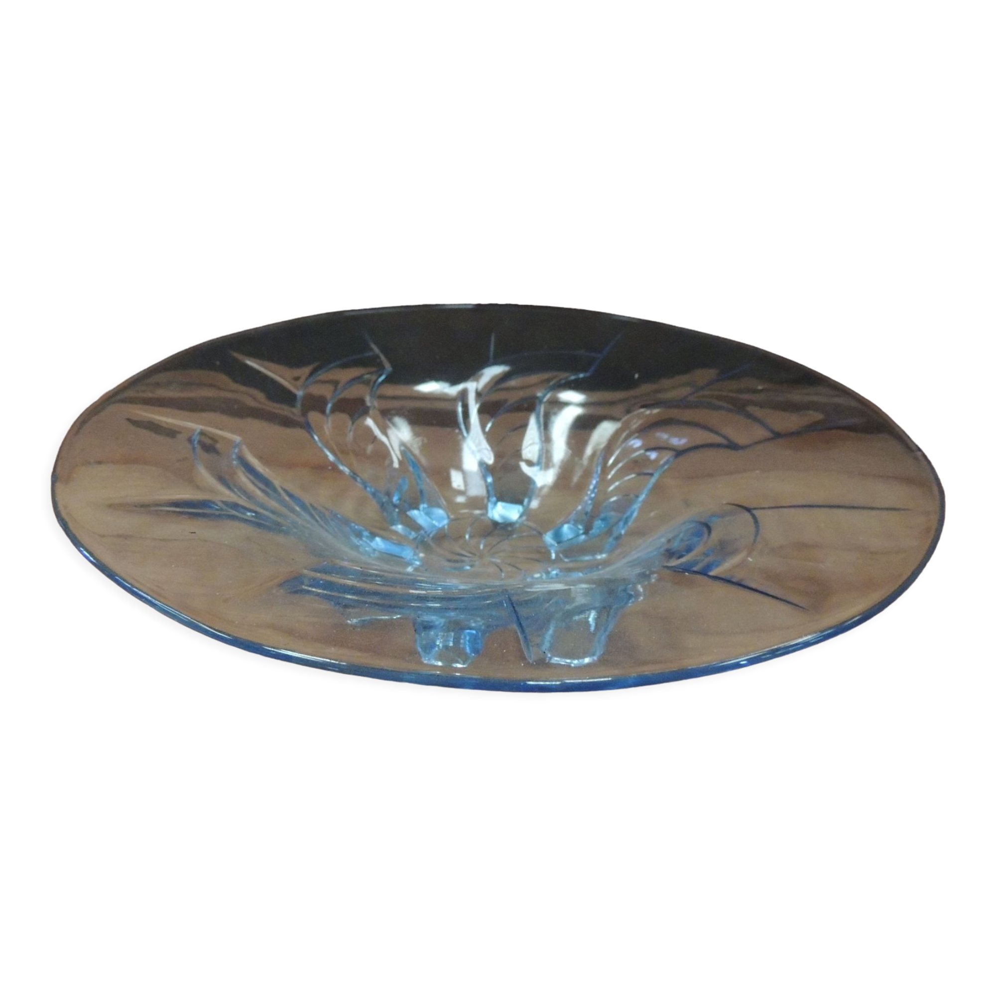 Fruit cup Blue glass centerpiece