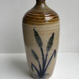 Bottle / soliflore in stoneware artisanal pottery signed "La Roquebrou" 70s