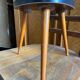Formica small vintage coffee table tripod carries plant midcentury 50s