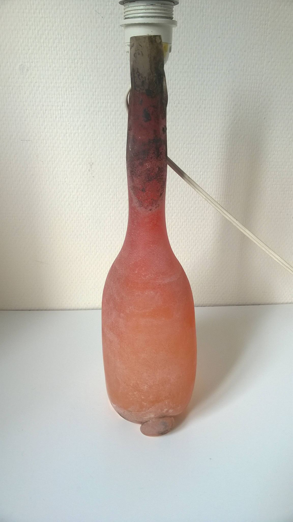 Pied de lampe en verre