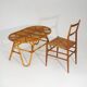 Table basse ovale en osier, années 1950
