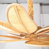 Rattan "leaf" chandelier
