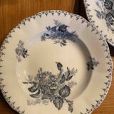 Set of 5 Sarreguemines soup plates FLORE model