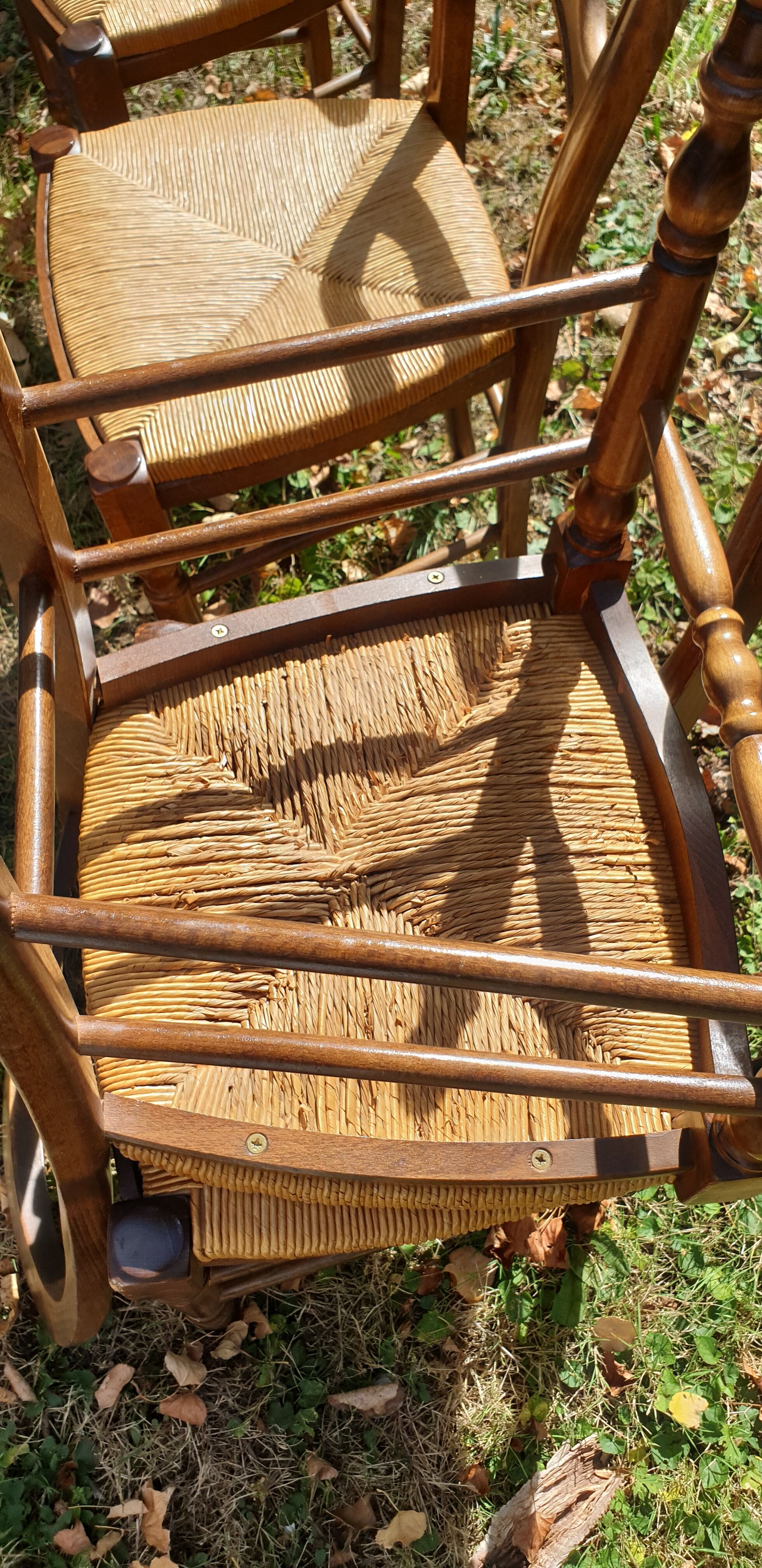 Straw chairs louis Philippe