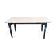 Antique kitchen table,19th c. French, pine, scrub top,blue painted legs