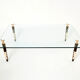 Mahogany coffee table bronze glass signed Garouste & Bonetti 1995