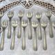 12 silver-plated oyster forks model Filet / Contours