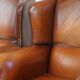 Set of 2 English style sheepskin leather wingback armchairs