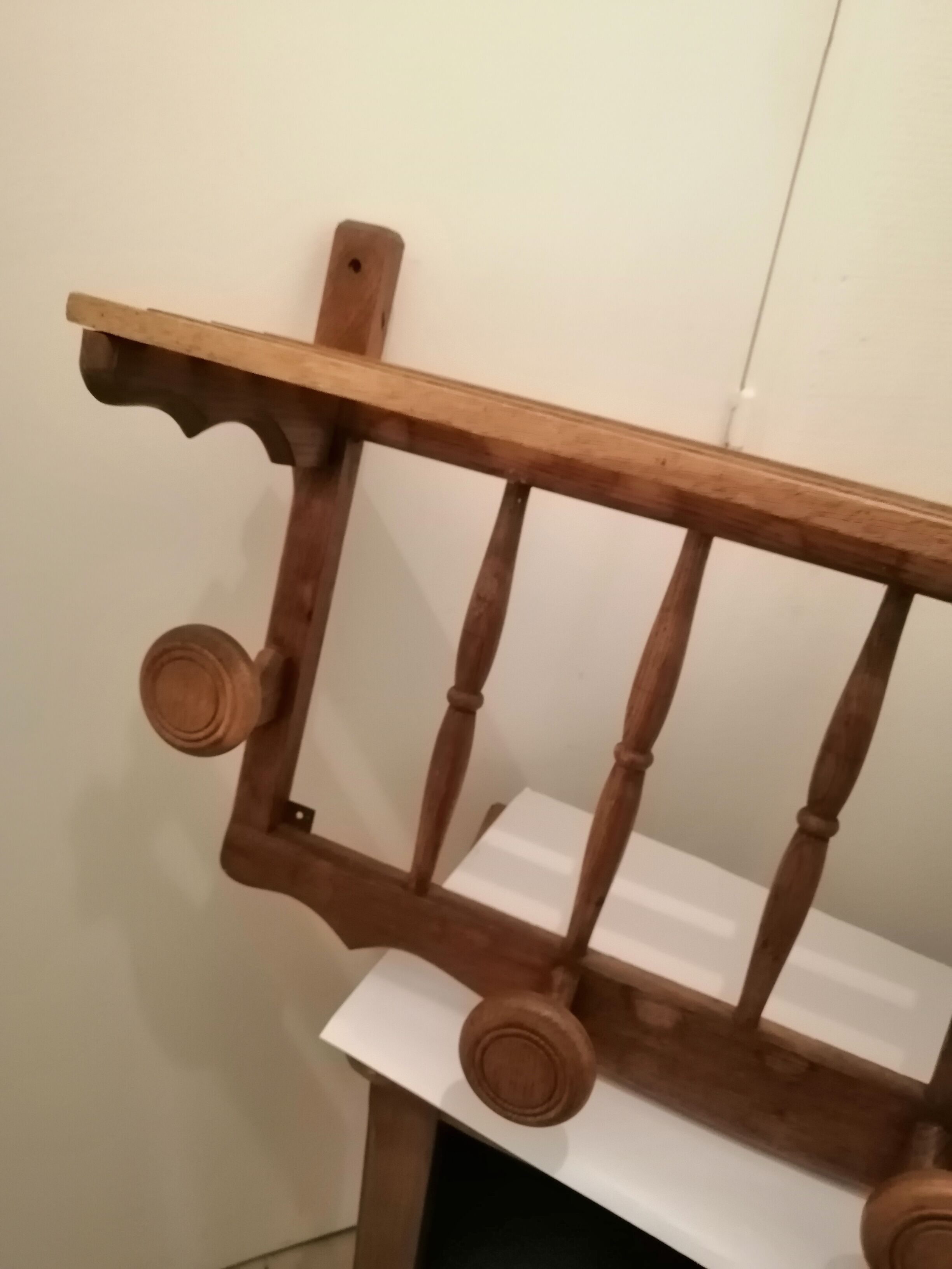 Rustic wooden wall coat rack
