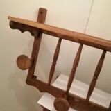Rustic wooden wall coat rack
