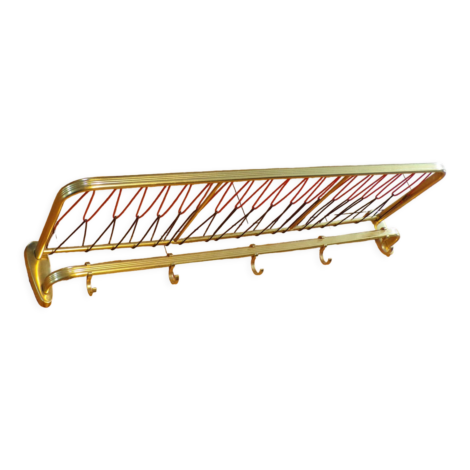 Vintage coat rack train luggage rack
