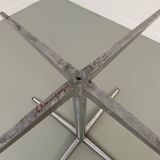 60s marble table with chrome cross base