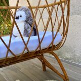 Vintage rattan cradle