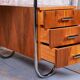 Czech Bauhaus Writing Desk in Walnut and Chrome attributed to Robert Slezak for Slezak Factories, 1940s