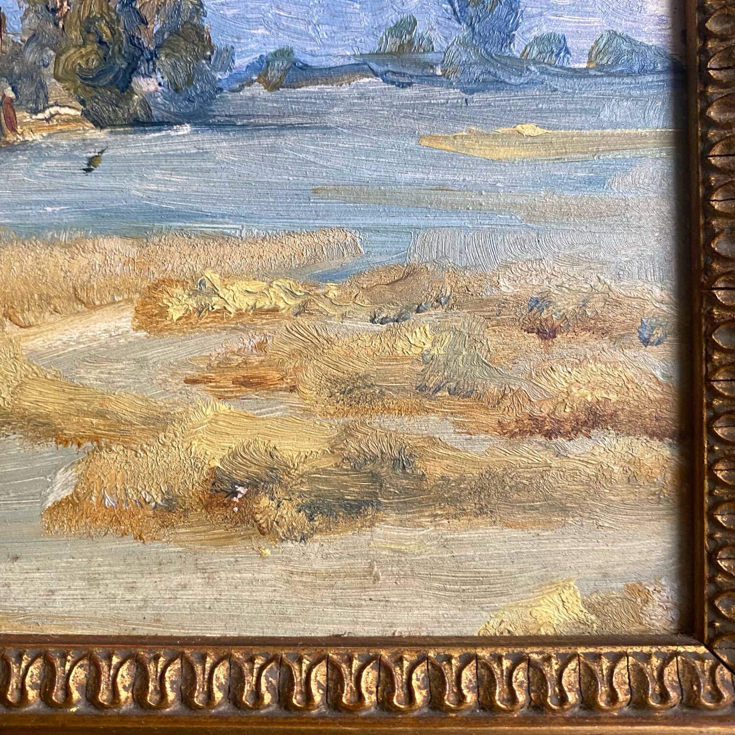 Framed landscape painting