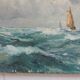 Old painting oil on marine canvas signed, early twentieth century