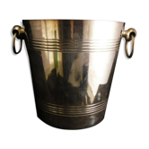 Silver metal champagne bucket net decoration and ring coves