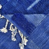 Large new blue Moroccan wool rug, 200x300 cm