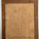 Old wooden table signed with a gold medal.