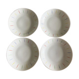 Set of 4 white porcelain plates 40s