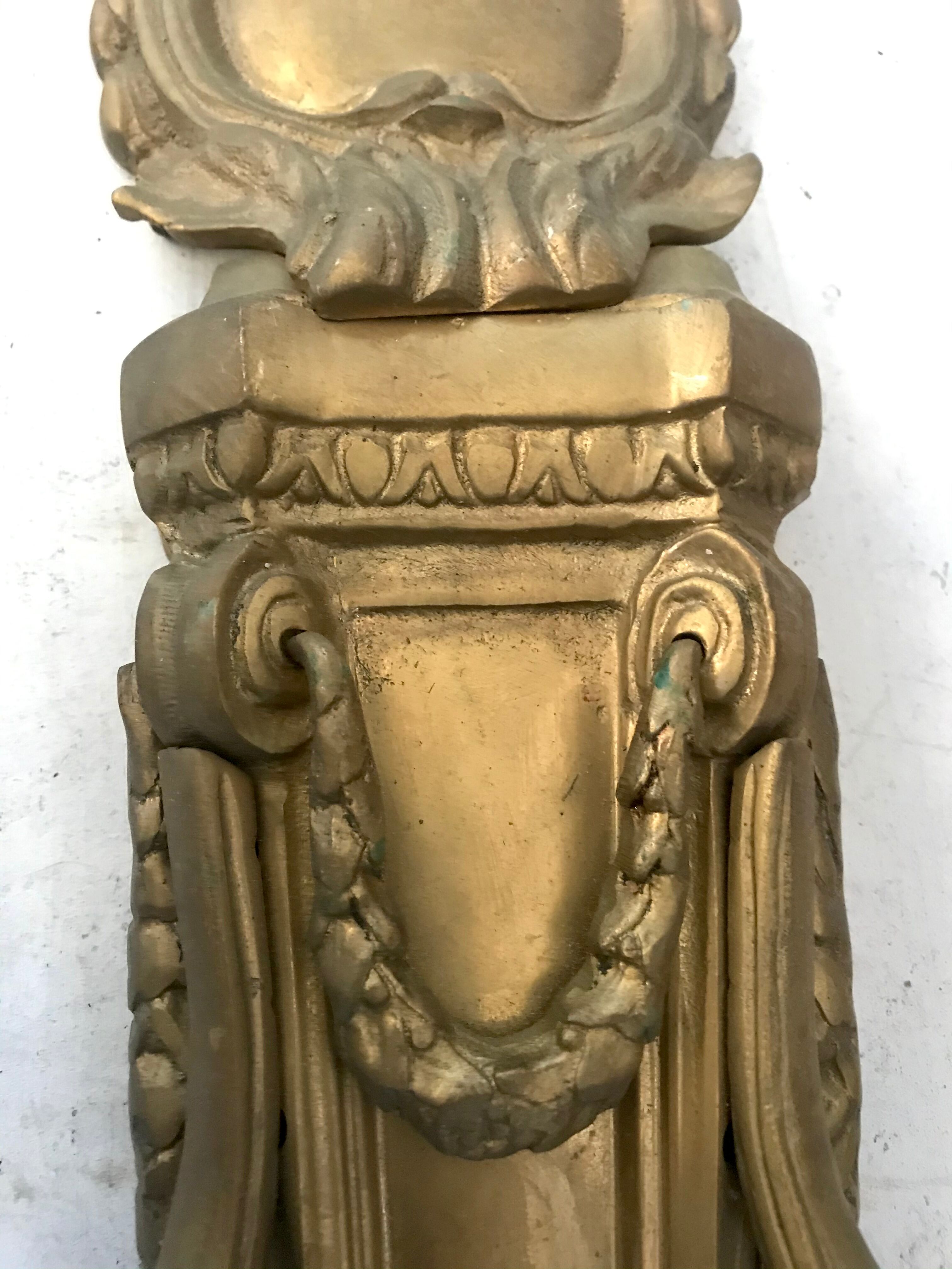 Pair of bronze castle appliques 55cm