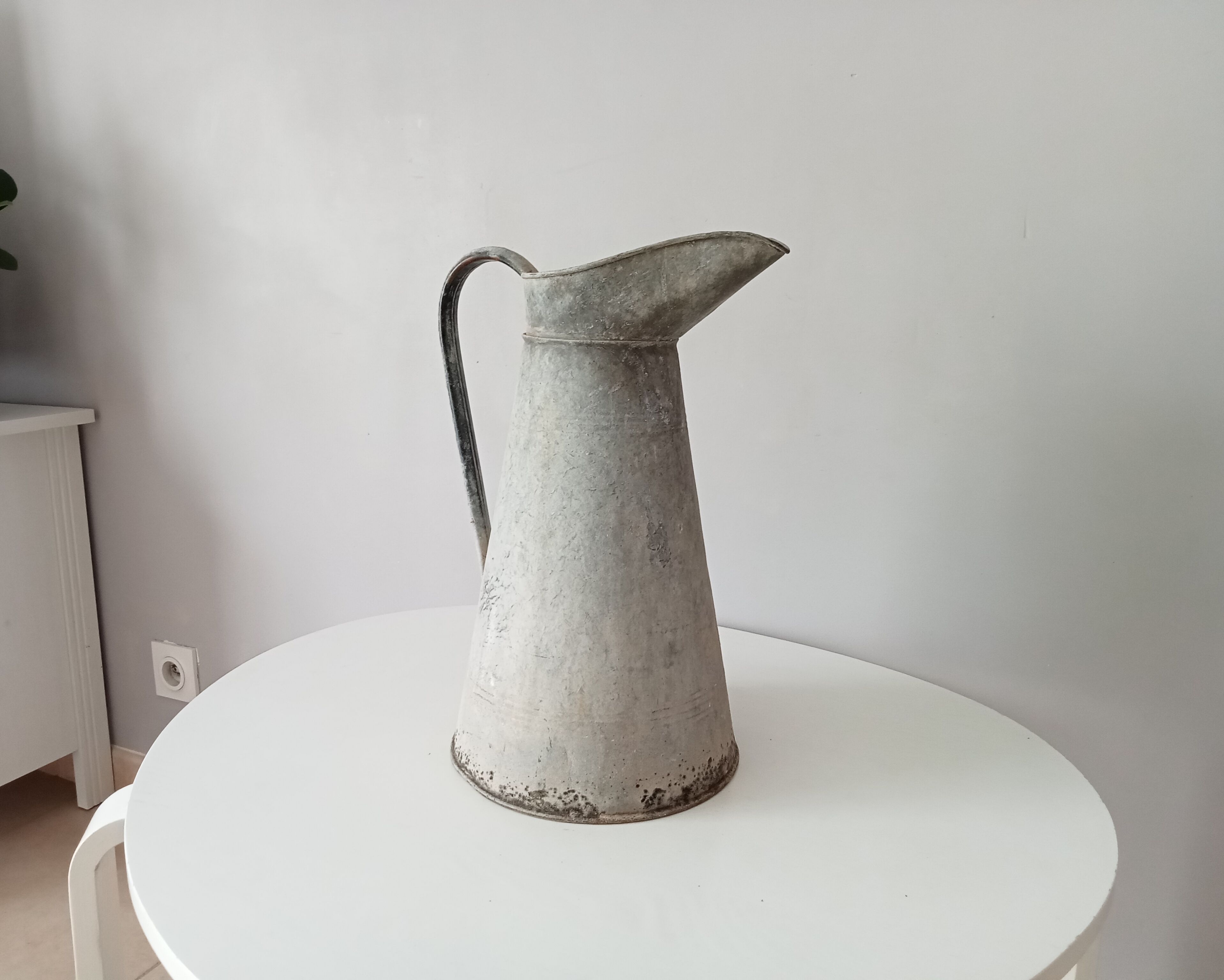 Antique zinc water pitcher