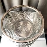Crystal salad bowl or fruit cup size and circumference metal silver