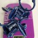 Pair of 1910 art nouveau period coat hooks in blue enameled cast iron