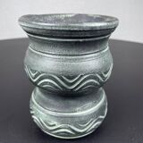 Small black vase with green waves