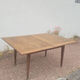 Rustic farm table called "Portefeuille" in solid oak 19th - 1m48x1m08