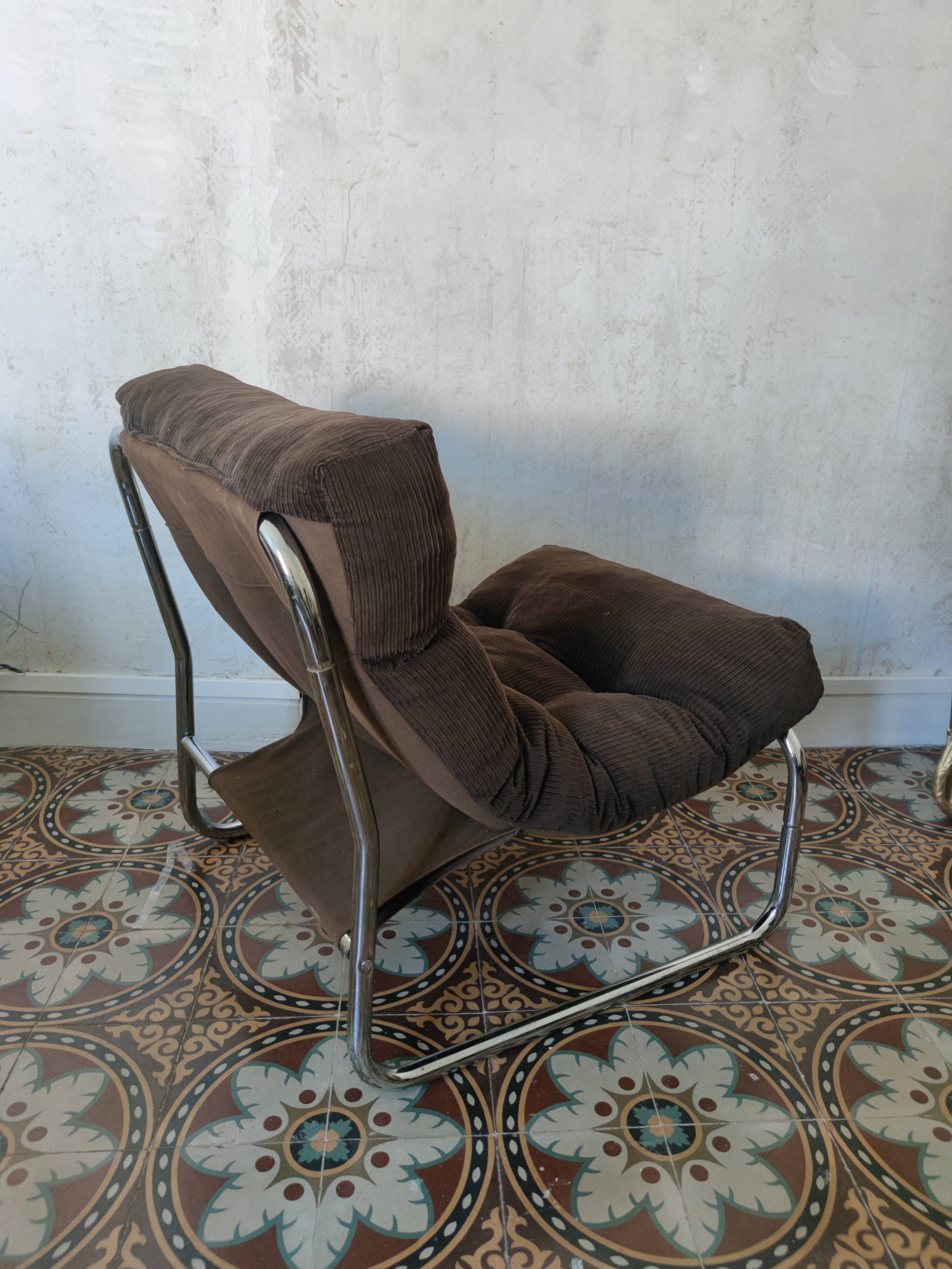 Fauteuils en velours vintage
