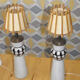A pair of italian ceramic table lamps 1960