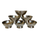 Six silver metal coupe bowls Denmark