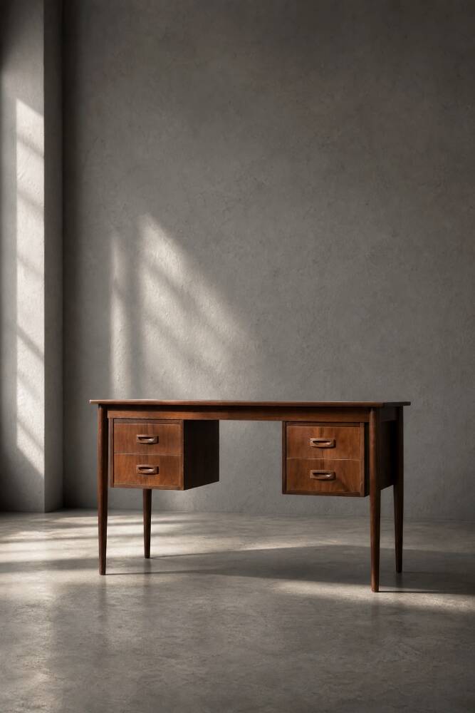 Vintage Scandinavian modern teak desk from the 1960s with drawers.