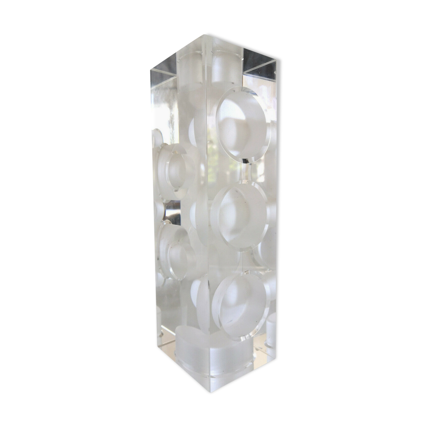 Photophore candlestick in multifaceted glass design 80s