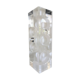 Bougeoir photophore en verre multifacettes design années 80