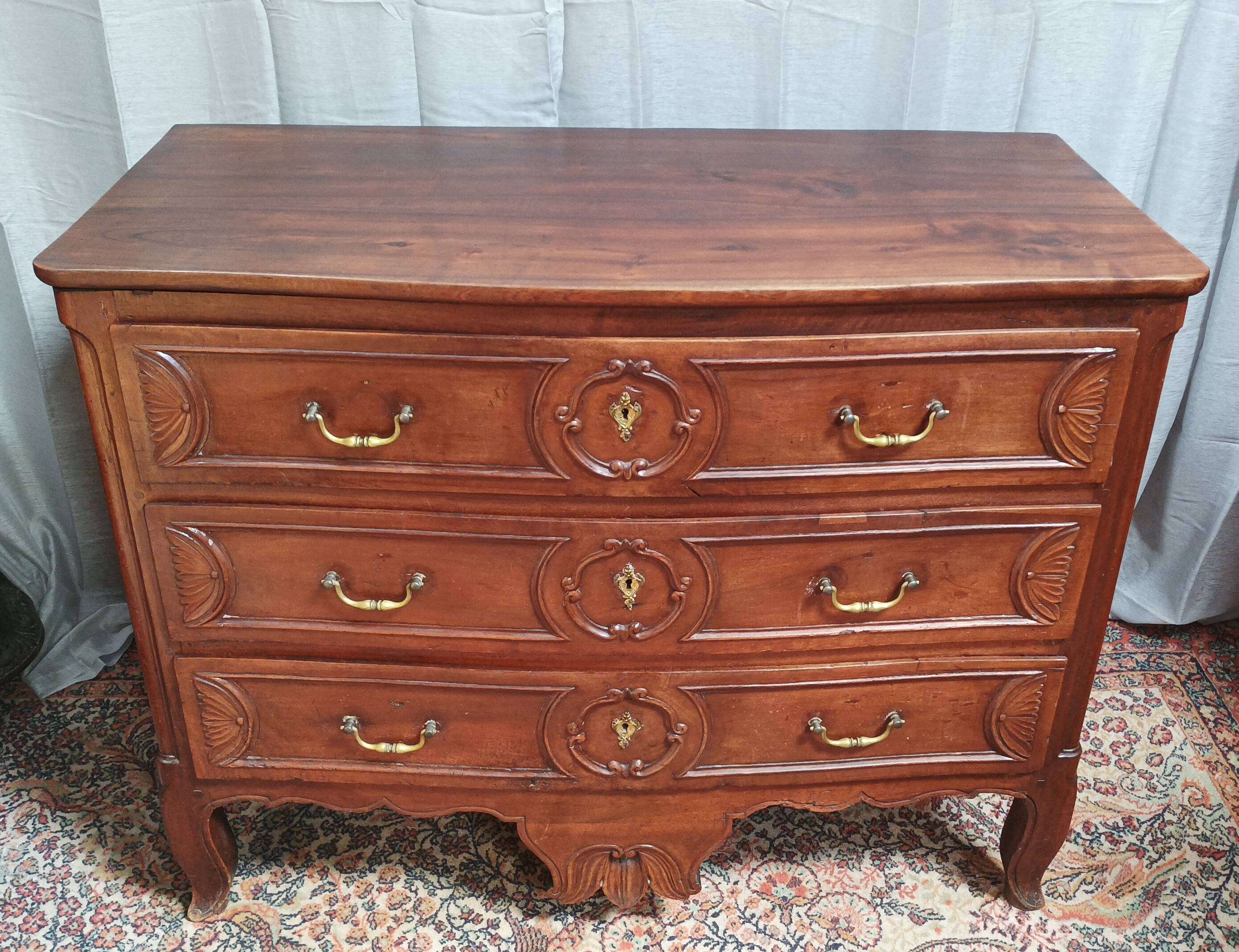 Louis XV walnut chest of drawers