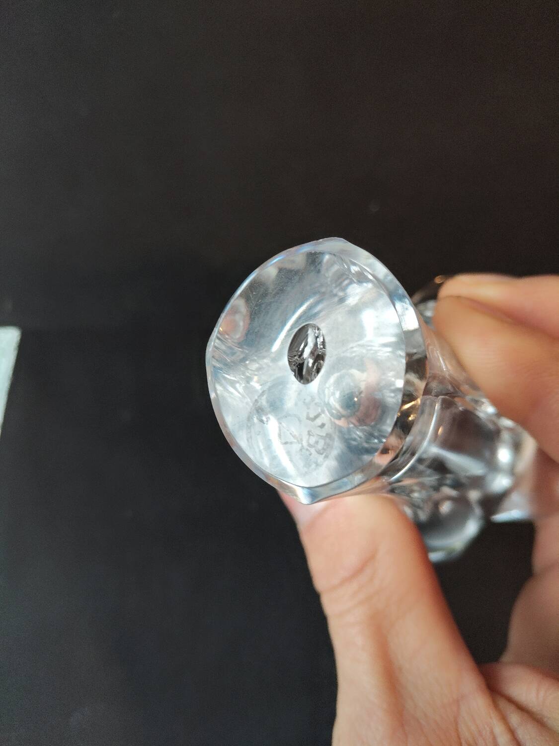 Bayel crystal vase – floral pattern – French glassware