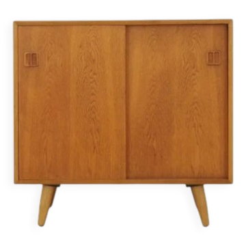 Ash cabinet with sliding doors by Hjørnebo, Danish, 1960s