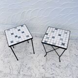 Pair of ceramic side tables