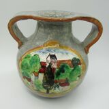 Louis Baude Montigny on Loing vase ball scenery of two impressionist landscapes