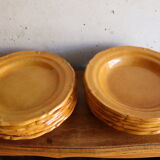 12 assiettes anciennes ravel aubagne jaune en terre cuite