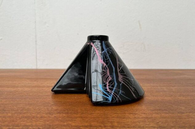 Postmodern West German pottery vase by Steuler, 1980s.