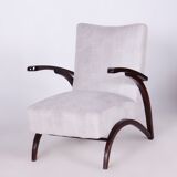 Pair of Grey ArtDeco Beech Armchairs, Jindrich Halabala, UP Zavody, 1930s