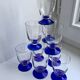 Set of 10 medium format blue foot glasses 60s-70s