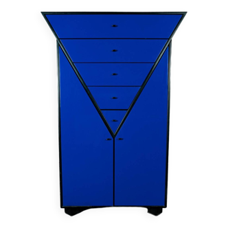 Highboard Memphis style bleu Klein