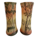 Pair of vases in the style of Legras