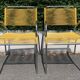 6 yellow and stackable armchairs, scoubidou by Dupré Perrin