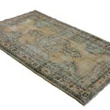 Turkish Anatolian Handmade Vintage Area Rug 253 cm x 158 cm